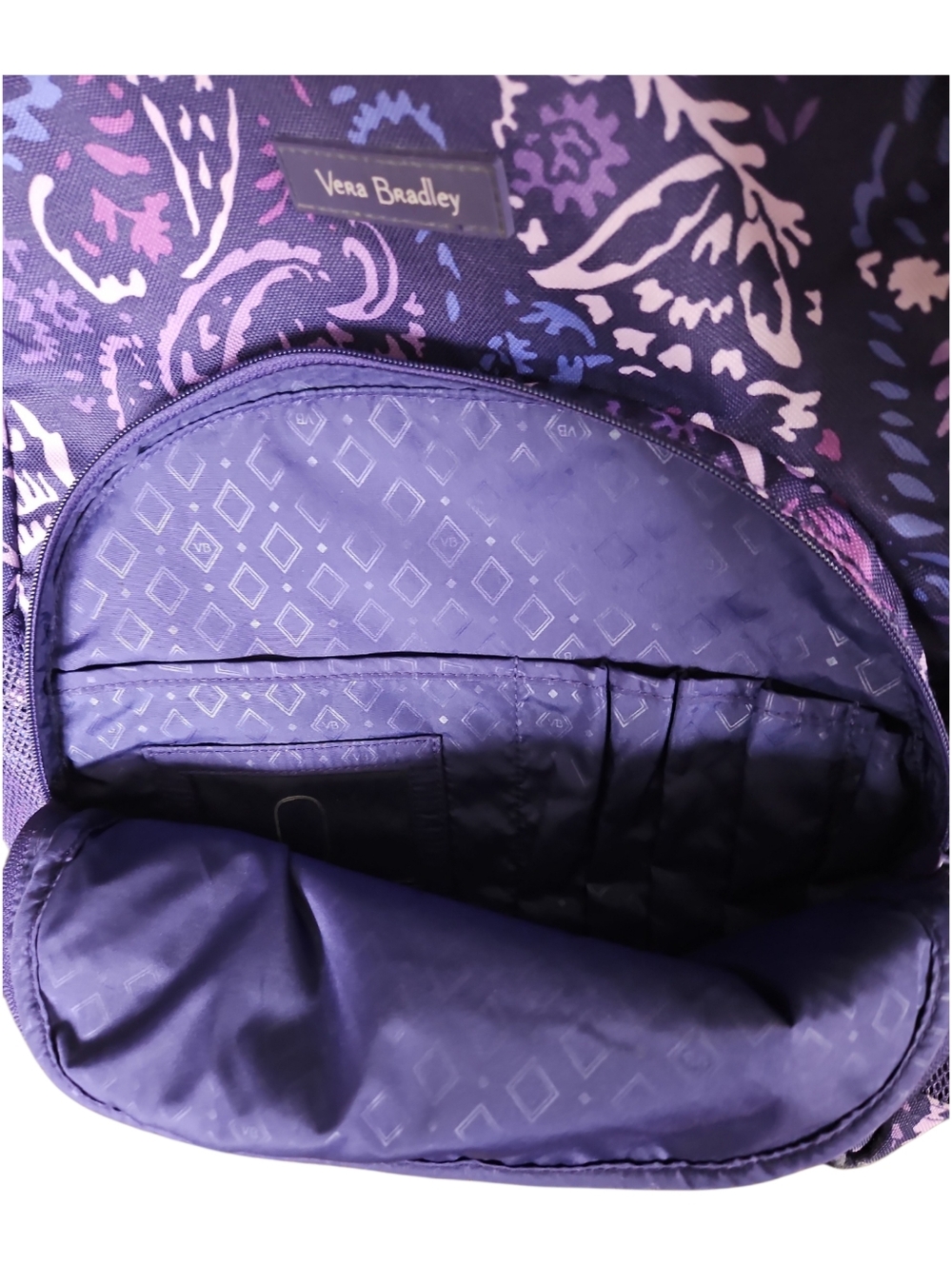 Vera Bradley Purple Paisley Print Campus Backpack with Coin Purse - Picture 5 of 7